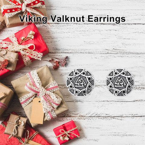 Sterling Silver Viking Raven Crow Skull Stud Earrings