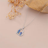 Sterling Silver Blue Jay Eagle Phoenix Owl Pendant Necklace for Women