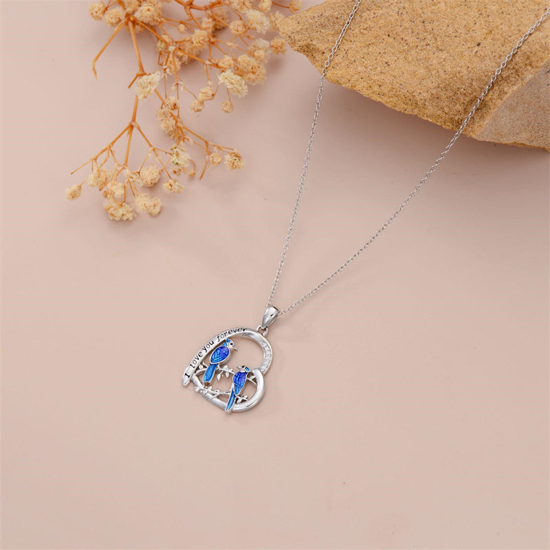 Sterling Silver Blue Jay Eagle Phoenix Owl Pendant Necklace for Women