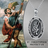 Sterling Silver Saint Christopher St Michael Saint Sebastian Amulet Pendant Necklace