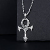 Sterling Silver  Ankh_Anubis Protection Pendant Necklace