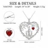 Sterling Silver Heart Pendant Birthstone Tree of Life Mother Child Family Necklace