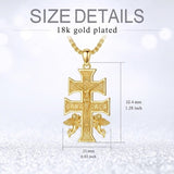 14K Gold Plated Cross Pendant Necklace for Men Religious Jewelry Christian Gift