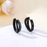 Sterling Silver Cross Celtic Knot Turquoise Hoop Earring for Men