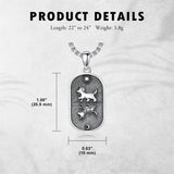 Sterling Silver Sun and Moon Skeleton Cat Dog Pendant Necklace