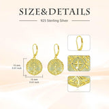14K Gold Plated Natural Jade  Earrings for Women Good Fortune Jewelry Birthday Mother's Day Gifts