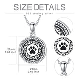 Sterling Silver Cubic Zirconia Personalized Photo Dog Paw Pendant Necklace