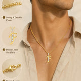 Cubic Zircon 14K Gold Plated Initial Letter A-Z Pendant Necklace