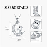 Sterling Silver Cubic Zirconia Hippo Pendant Necklace