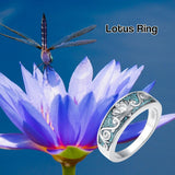 Sterling Silver Turquoise Butterfly Lotus Pet Paw Ring for Women