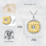 Sterling Silver Medusa Triple Moon Goddess Athena Pendant Necklace for Women