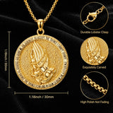 Patron Saint Medal Gold Plated Catholic Pendant Christian Religious Necklace Amulet Jewelry