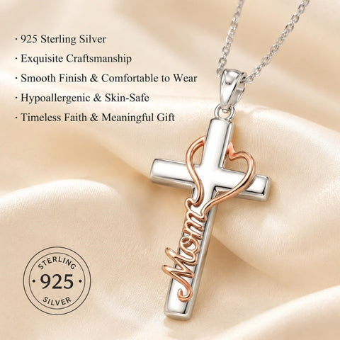 Sterling Silver Cross Pendant Necklace Christian Religious Jewelry Gifts for Anniversary