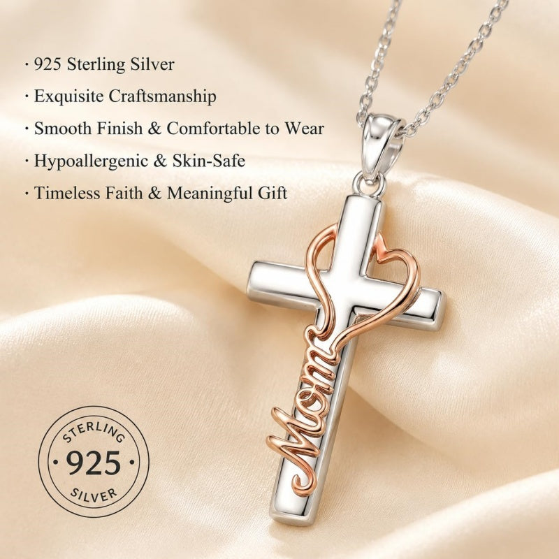 Sterling Silver Cross Pendant Necklace Christian Religious Jewelry Gifts for Anniversary