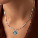Sterling Silver Jerusalem Tree of Life Cross Religious Pendant Necklace