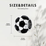 Sterling Silver Volleyball Baseball Basketball Football Soccer Sport Charm Beads