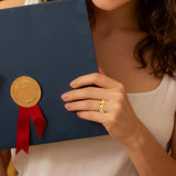 Copper Personalized Birthstone Engraved Class Ring for Women