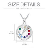 Sterling Silver Artist Paint Palette and Brush  Locket Pendant Necklace