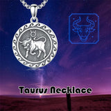 Sterling Silver 12 Zodiac Astrology Horoscope Pendant Necklace