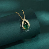 Sterling Silver Teardrop Birthstone Pendant Necklace Valentine's Day Gifts for Her