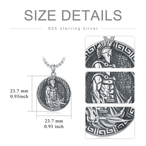 Sterling Silver Spartan Pendant Necklace