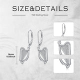 Sterling Silver Microphone  Saxophone Accordion  Clarinet Guitar Harp Leverback Earrings Gifts for Music Lovers