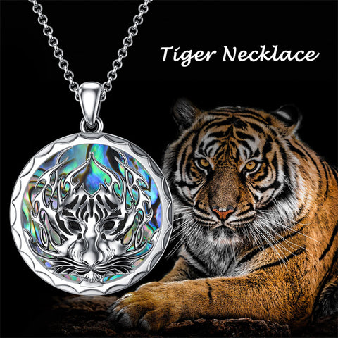Sterling Silver Aztec Lion Cross Pendant Necklace