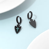 Sterling Silver Feather Arrowhead Axe Hoop Earrings