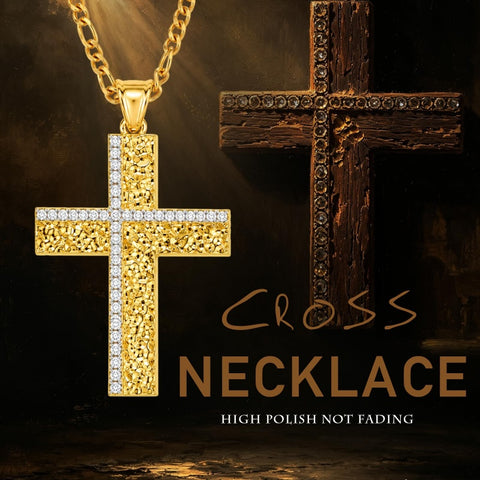 14K Gold  Plated Cross Necklace Simple Religious Jewelry Gift
