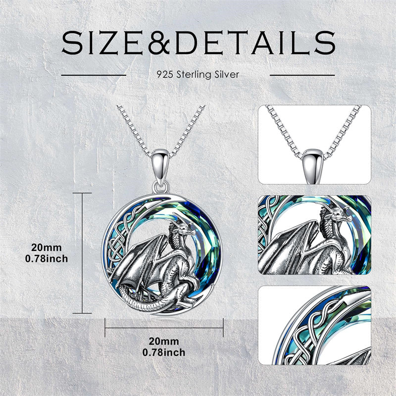 Sterling Silver Dragon Eagle Lion Tiger Wolf Pendant Necklace