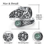 Sterling Silver Oxidized Dragonfly Butterfly Hummingbird Sea Turtle Anchor Cross Tree of Life Sunflower Spoon Ring
