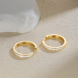 14K Gold Plated Cubic Zircon Hoop Earrings for Women