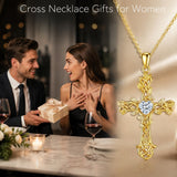 14K Gold Plated Cross Necklace for Women