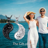 Yin Yang Necklace Sun Moon Sterling Silver Couple Necklaces Matching Couples Jewelry For Women Men Gift