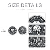 Sterling Silver Memento Mori Stud Earrings for Men