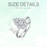 Sterling Silver Personalized Engraved Moissanite Engagement Wedding Anniversary Ring