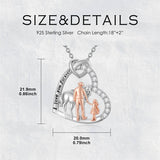 Sterling Silver Father Daughter Western Cowgirl Pendant Necklace