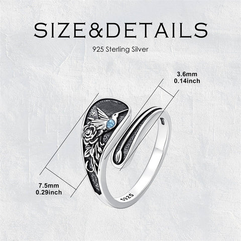 Sterling Silver Dragonfly Jesus Fish Adjustable Spoon Ring for Women