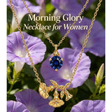 14K Gold Birthstone Birth Flower  Pendant Necklace Birthday Jewelry Gifts for Women