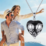 Witches Heart Pendant Necklace 925 Sterling Silver Gothic Jewelry Goth Halloween Gifts for Women