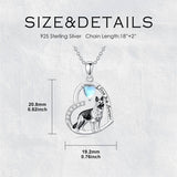 Sterling Silver Moonstone Pug Chihuahua Poodle German Shepherd Maltese Pendant Necklace Engraved wth I Love You Forever