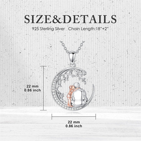 Sterling Silver Mother Daughter Father Daughter Sister Pendant Necklace Family Jewelry for Christmas Mother's Day