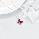 14K Rose Gold Flying Butterfly Pendant Necklace