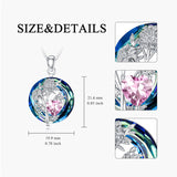 Sterling Silver Crystal Birthstone 12 Birth Flower  Pendant  Necklace