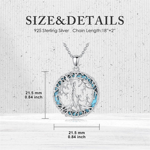 Sterling Silver Tree of Life Necklace Mother Daughter Mother Son Pendant Necklace Gift for Mother's Day Christmas