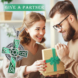 14K Gold Plated Celtic Vikin Cross Pendant Necklace Irish Jewelry Religious Protective Gift