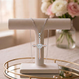 14K Gold Plated Birthstone Cross Necklace for Women  Protection Jewelry
