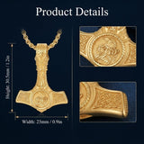 14K Gold Plated Celtic Knot Viking Thor Hammer Pendant Necklace