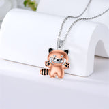 Sterling Silver Red Panda Pendant Necklace