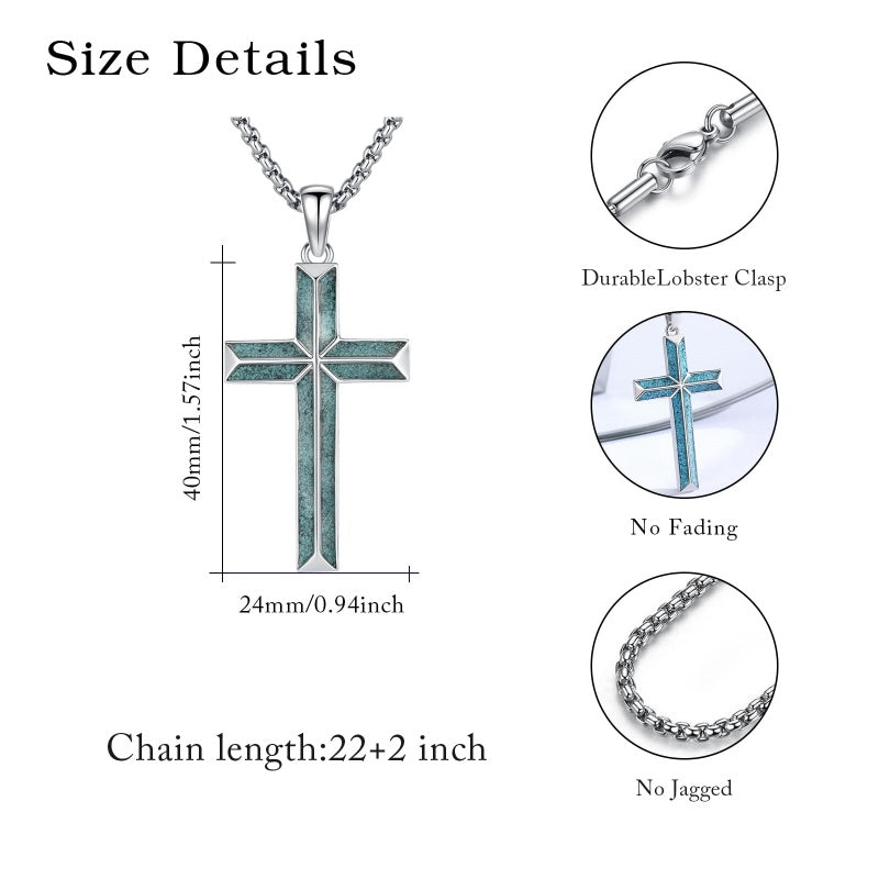14K Gold Plated Cross Pendant Necklace Protection Jewelry Religious Gift